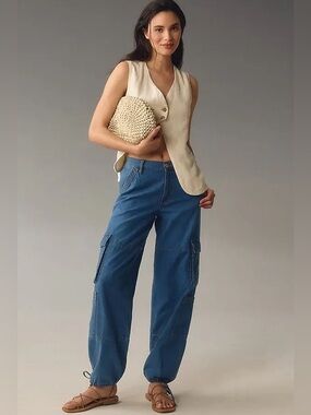OUTLAND DENIM Mel Low-Rise Slouchy Cargo Jeans Size 26
